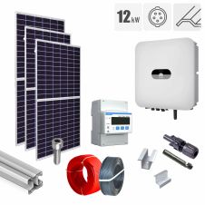 Sistem fotovoltaic 12 kW invertor Huawei KIT-PV-12KW-T-HUAWEI-TT_Z, on grid, trifazat, cu montaj, prindere pentru acoperis panouri sandwich, tabla trapezoidala