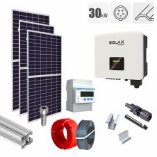 Kit fotovoltaic 30.36 kW, panouri fotovoltaice tip N Jinko Solar, invertor trifazat Solax, adaptor Pocket WiFi, sistem de fixare Zonetec pentru panouri termoizolante sau tabla trapezoidala, smart meter