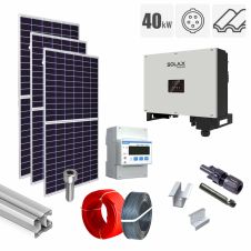 Sistem fotovoltaic 40 kW invertor Solax KIT-PV-40KW-T-SOLAX-TM_Z, on grid, trifazat, cu montaj, prindere pentru acoperis tigla metalica