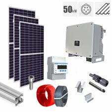 Sistem fotovoltaic 50 kW invertor Solax KIT-PV-50KW-T-SOLAX-TM_Z, on grid, trifazat, cu montaj, prindere pentru acoperis tigla metalica