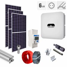Sistem fotovoltaic 6 kW invertor Huawei KIT-PV-6KW-T-HUAWEI-TT_Z, on grid, trifazat, cu montaj, prindere pentru acoperis panouri sandwich, tabla trapezoidala