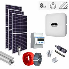 Sistem fotovoltaic 8 kW invertor Huawei KIT-PV-8KW-T-HUAWEI-TM_Z, on grid, trifazat, cu montaj, prindere pentru acoperis tigla metalica