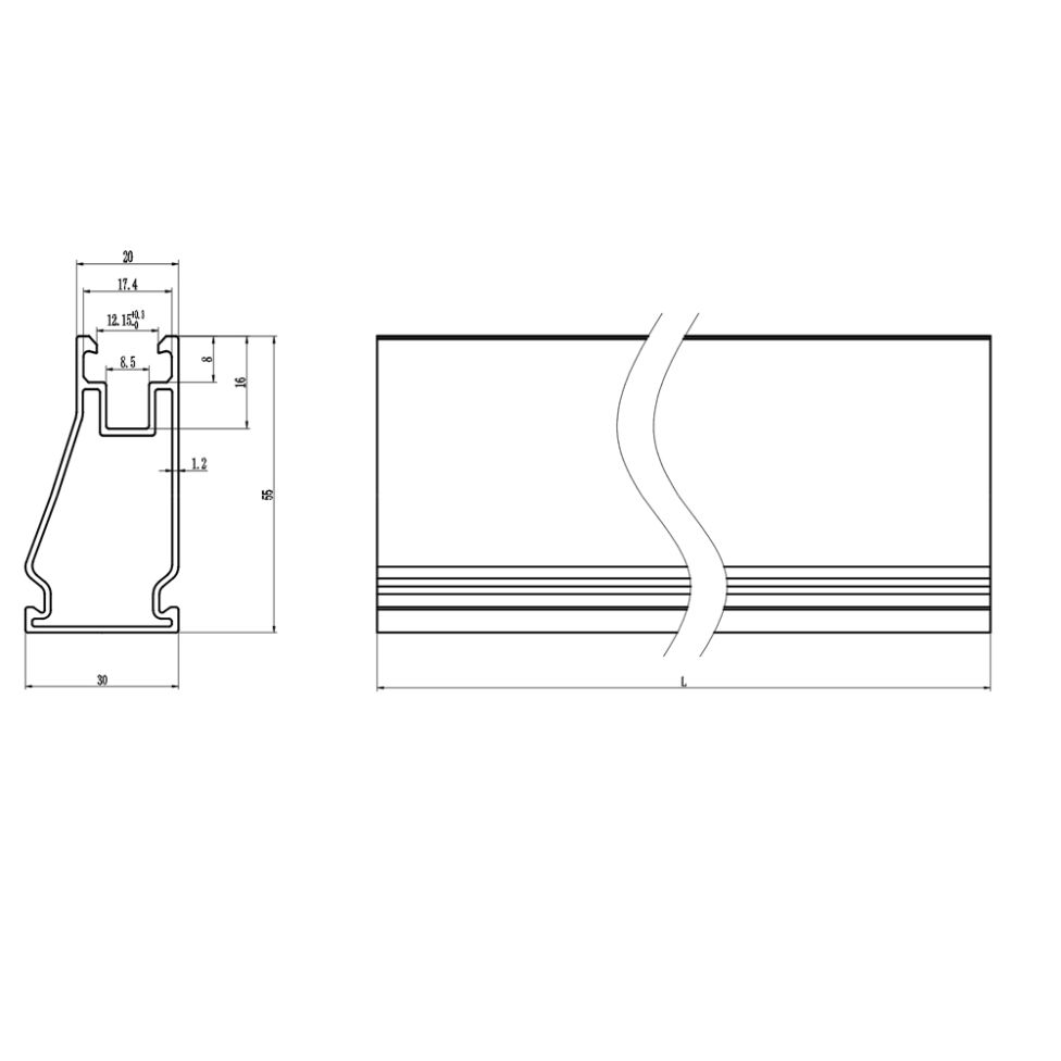 Sina din aluminiu anodizat Zonetec ZS-01-2220, pentru montajul