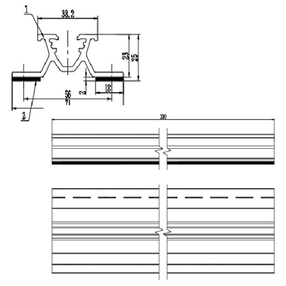 その他 0806-14 Sina trapezoidala din aluminiu Zonetec ZS-14-330, 330 mm