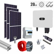 Sistem fotovoltaic 20 kW invertor Huawei KIT-PV-20KW-T-HUAWEI-TCO_Z, on grid, trifazat, cu montaj, prindere pentru acoperis tigla ceramica ondulata