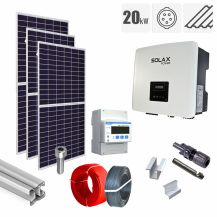 Sistem fotovoltaic 20 kW invertor Solax KIT-PV-20KW-T-SOLAX-TM_Z, on grid, trifazat, cu montaj, prindere pentru acoperis tigla metalica