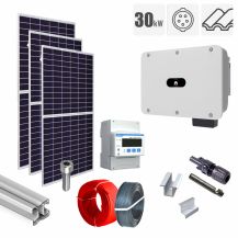 Sistem fotovoltaic 50 kW invertor Huawei KIT-PV-50KW-T-HUAWEI-TCO_Z, on grid, trifazat, cu montaj, prindere pentru acoperis tigla ceramica ondulata