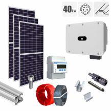 Sistem fotovoltaic 40 kW invertor Huawei KIT-PV-40KW-T-HUAWEI-TT_Z, on grid, trifazat, cu montaj, prindere pentru acoperis panouri sandwich, tabla trapezoidala